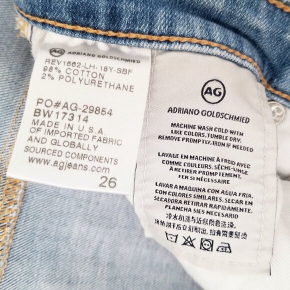 AG Adriano Goldschmied Jodi Crop High Rise Slim Flared Jeans 26 Distressed $245 - Picture 13 of 16